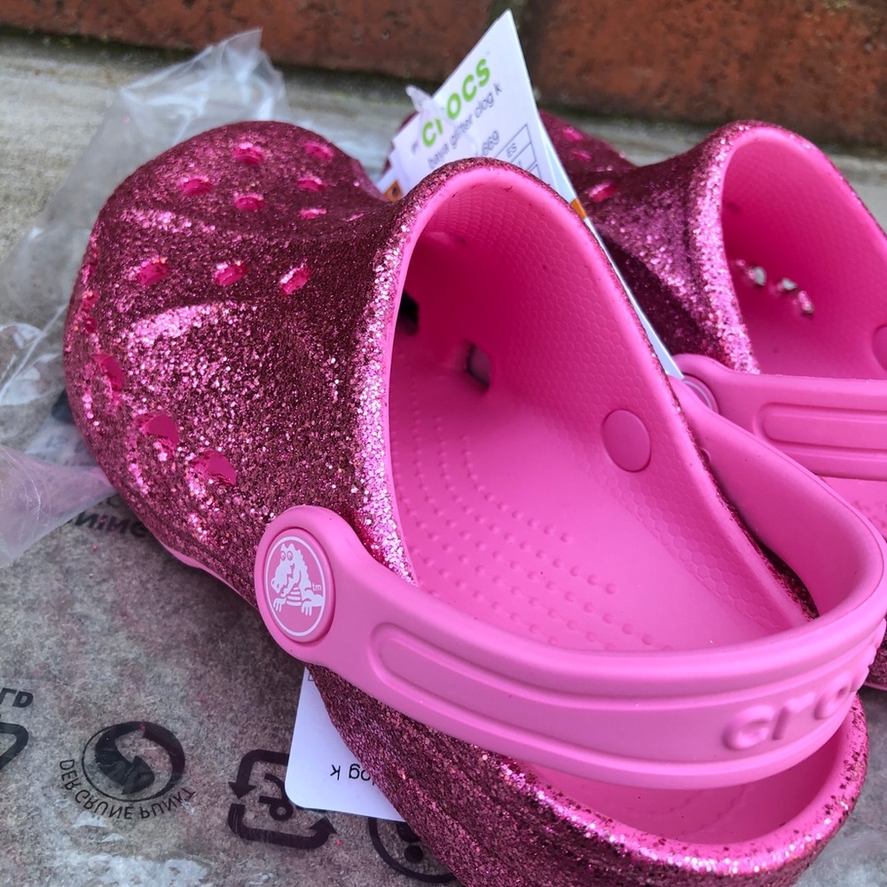 Crocs Kids Baya Glitter Clogs Pink-New - Picture 6 of 11